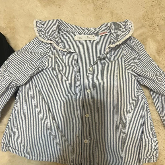 Zara Girls 2T Bundle with Striped Sweater and Ruffle Blouse - Picture 7 of 7